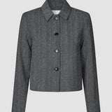 Damen Serene Shorts Jacke Grau Fischgrät