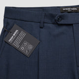 Tech-Wollanzughose Relaxed Fit Marineblau