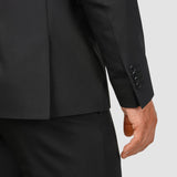 Technischer Wollblazer Schwarz Regular