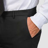 Tech-Wollanzughose Regular Schwarz