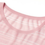 Lyocell Mulberry Silk Blend Stripe Women Knit Top GOELIA