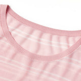 Lyocell Mulberry Silk Blend Stripe Women Knit Top GOELIA