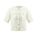 Openwork Round Neck Knitted Women Cardigan GOELIA
