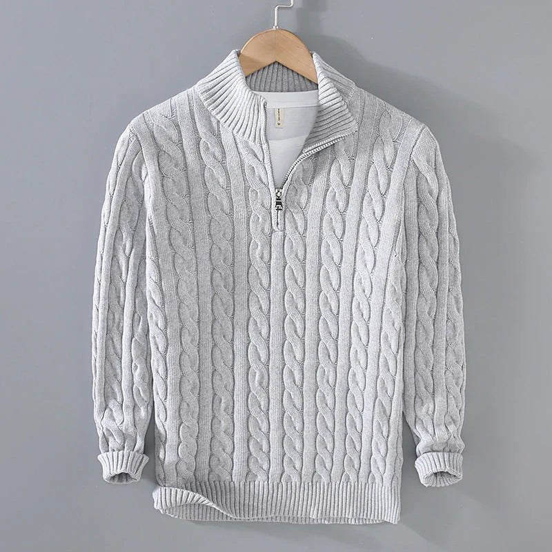 Adam | Eleganter Pullover mit halbem Reißverschluss