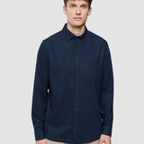 Allover-Day Oxford-Hemd Marineblau