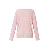 Lyocell Mulberry Silk Blend Stripe Women Knit Top GOELIA