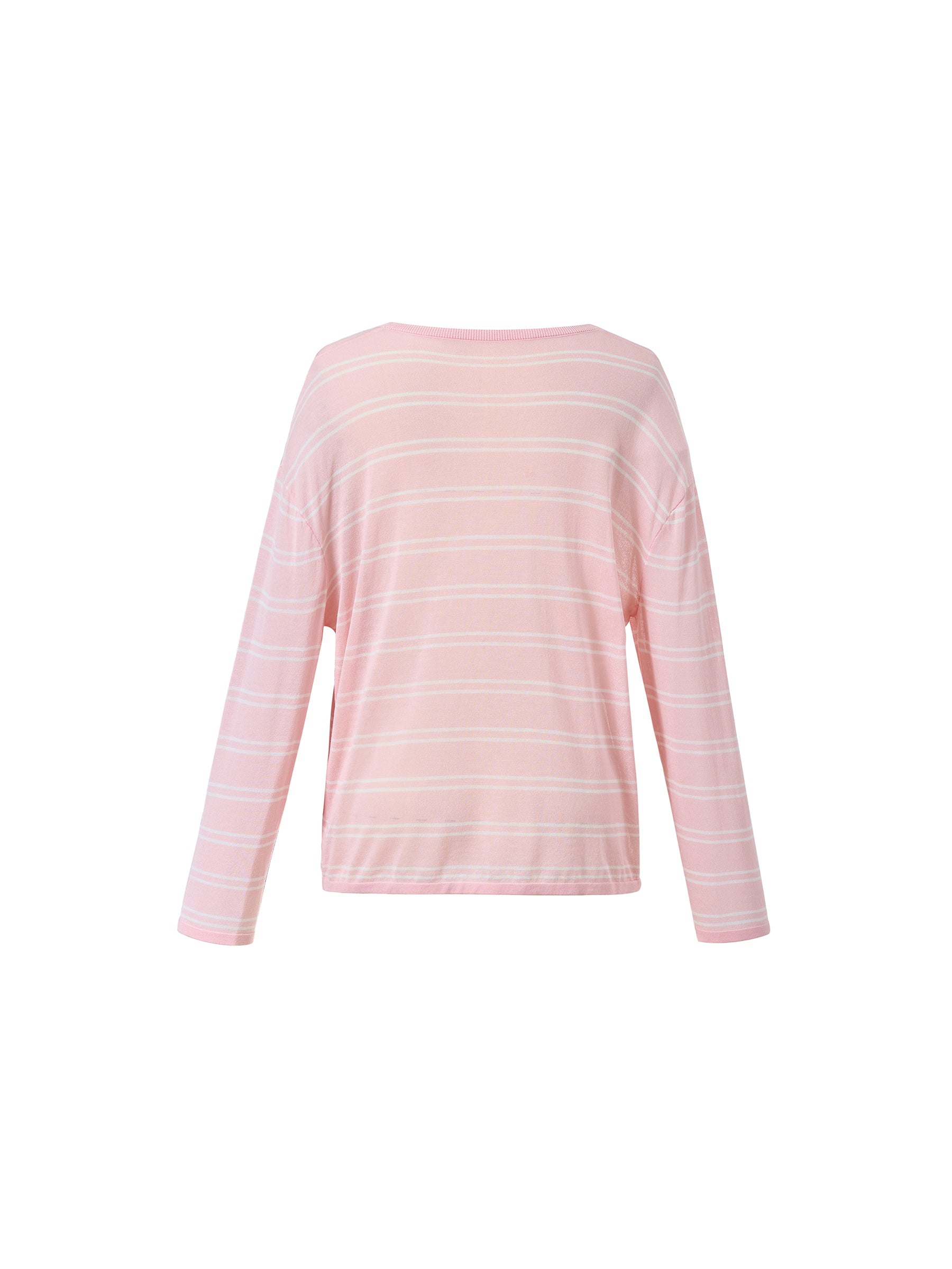 Lyocell Mulberry Silk Blend Stripe Women Knit Top GOELIA