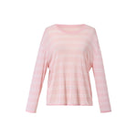Lyocell Mulberry Silk Blend Stripe Women Knit Top GOELIA