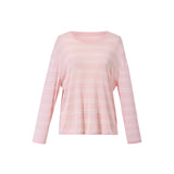 Lyocell Mulberry Silk Blend Stripe Women Knit Top GOELIA