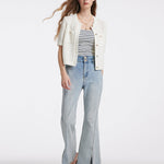 Openwork Round Neck Knitted Women Cardigan GOELIA