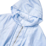 Tencel Acetate Linen Blend Women Zip-Up Hooded Cropped Jacket GOELIA