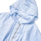 Tencel Acetate Linen Blend Women Zip-Up Hooded Cropped Jacket GOELIA