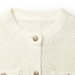 Openwork Round Neck Knitted Women Cardigan GOELIA