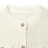 Openwork Round Neck Knitted Women Cardigan GOELIA