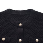 Openwork Round Neck Knitted Women Cardigan GOELIA