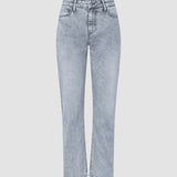 Damen Klassische Tapered-Jeans hellgrau gewaschen