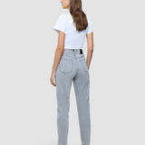 Damen Klassische Tapered-Jeans hellgrau gewaschen