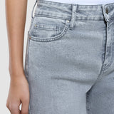 Damen Klassische Tapered-Jeans hellgrau gewaschen