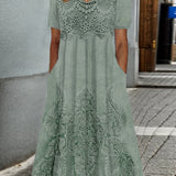 INDIGO | ELEGANTES MIDI-KLEID MIT BLUMENMUSTER