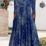ELOWEN | MIDI-KLEID MIT LANGEN ÄRMELN CASUAL