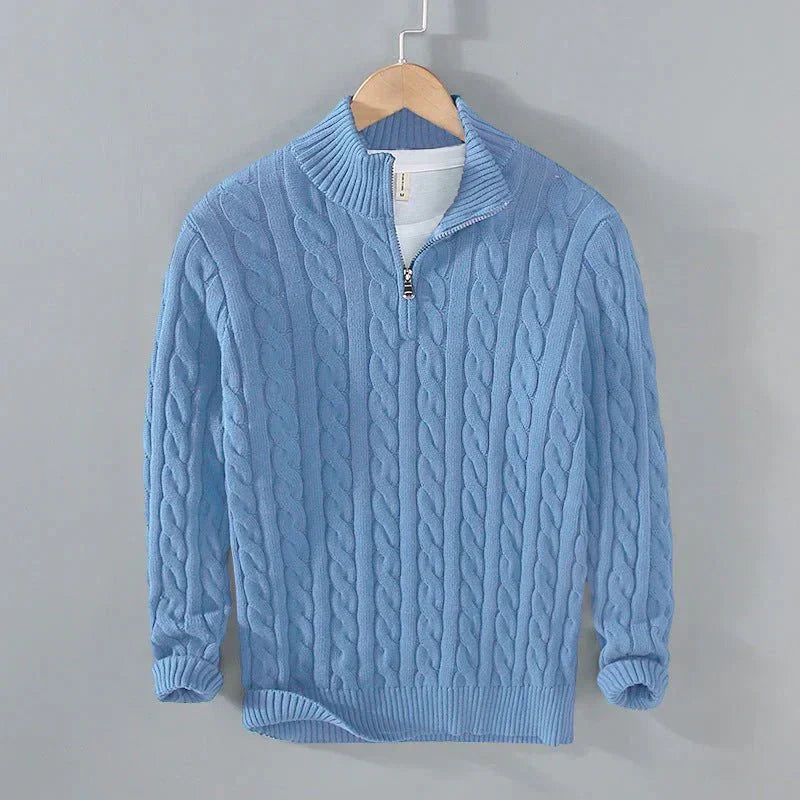 Adam | Eleganter Pullover mit halbem Reißverschluss