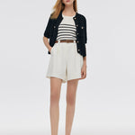 Openwork Round Neck Knitted Women Cardigan GOELIA