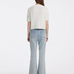 Openwork Round Neck Knitted Women Cardigan GOELIA