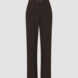 Damen Ease Hose Straight Mokka Melange