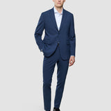 Essential Blazer Slim Marineblau Karo