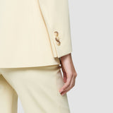 Damen-Essential-Blazer Nebelgelb