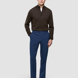Essential Anzughose im Relaxed Fit mit Karomuster in Marineblau