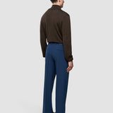 Essential Anzughose im Relaxed Fit mit Karomuster in Marineblau
