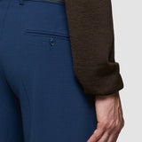 Essential Anzughose im Relaxed Fit mit Karomuster in Marineblau
