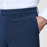 Essential Anzughose Slim Marineblau kariert