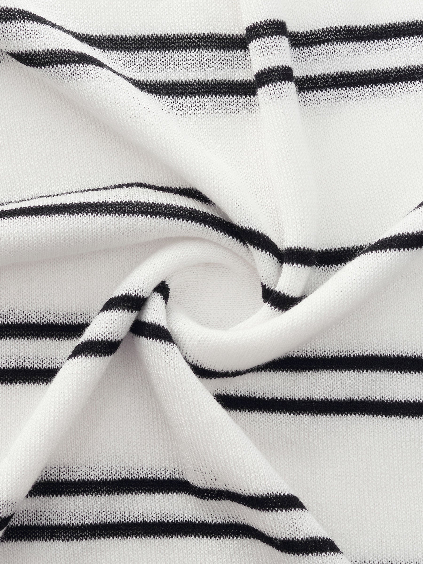 Lyocell Mulberry Silk Blend Stripe Women Knit Top GOELIA