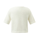 Openwork Round Neck Knitted Women Cardigan GOELIA