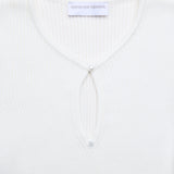 Damen Feinstrick-Rippstrick-Langarmshirt Off-White