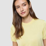 Damen Feinstrick-T-Shirt Sonnenlichtgelb