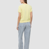 Damen Feinstrick-T-Shirt Sonnenlichtgelb