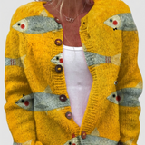 Petra™ | Cardigan mit Fisch-Print