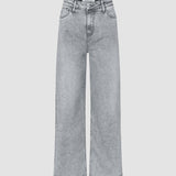 Damen Klassische Jeans Relaxed Hellgrau Washed