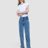 Jeans Straight Snow Blau Waschung