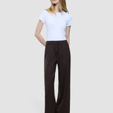 Damen Leinen Hose Relaxed Espresso