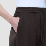 Damen Leinen Hose Relaxed Espresso