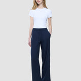 Damen Leinenhose Relaxed Nachtblau