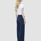 Damen Leinenhose Relaxed Nachtblau