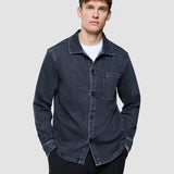 Matteo Denim-Overshirt gewaschenes Schwarz