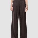 Damen Raina Hose Weit Kastanie Nadelstreifen