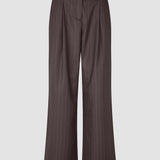 Damen Raina Hose Weit Kastanie Nadelstreifen