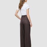 Damen Raina Hose Weit Kastanie Nadelstreifen